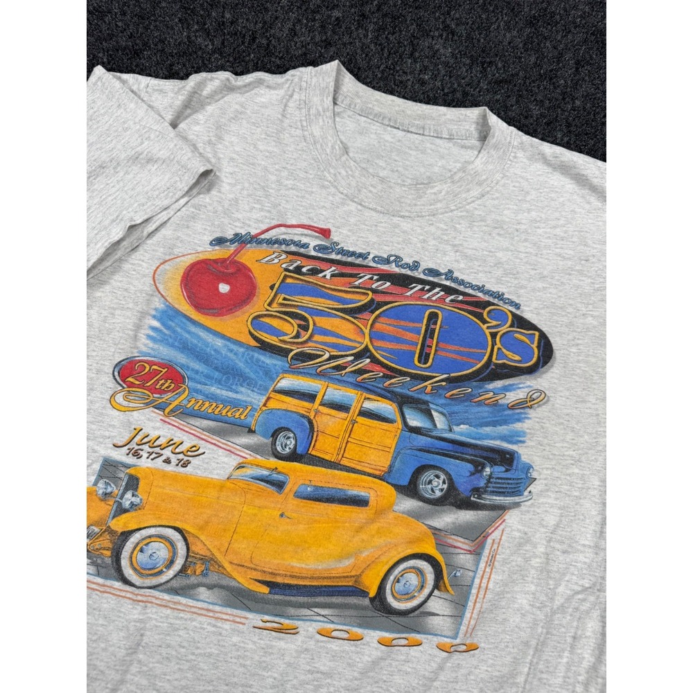 VTG 2000 Minnesota Street Rod Association Back To The 50s T Shirt Mens L Car